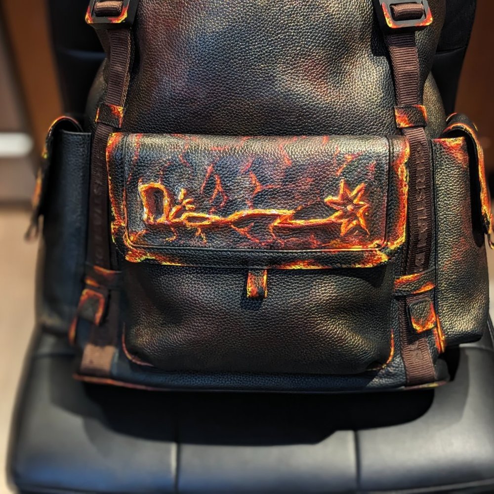 NWT AUTH HIT THE ROAD MENS BACKPACK CACTUS JACK X DIOR LEATHER LARGE DEADSTOCK - Picture 8 of 16